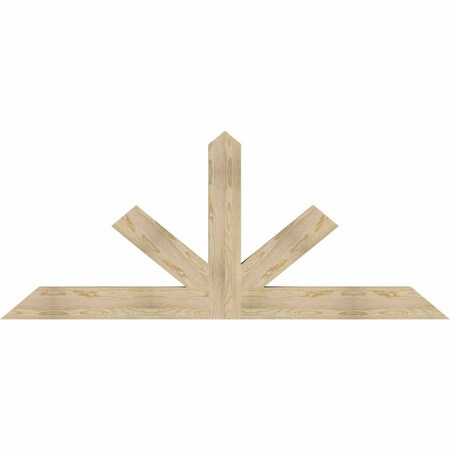 Ekena Millwork Saratoga Rough Sawn Timber Gable Bracket, Douglas Fir, 84"W x 35"H x 4"D x 6"F, 10/12 Pitch GBW084X35X0406SAR00RDF
